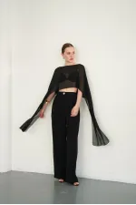 Chiffon Poncho - Black | D2938 - Topshow