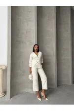 Embroidered Wholesale Vest - Cream | TOPSHOW | F1751