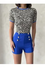 Topshow Saks Ornamental Buttoned Wholesale Shorts