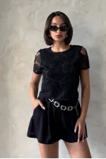 Beaded Wholesale Blouse - Black | Topshow