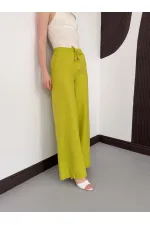 Fıstık Yeşili Keten Toptan Pantolon | D2381 Topshow