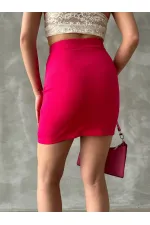 Beli Zincirli Diz Üstü Toptan Etek - Fuşya | TOPSHOW