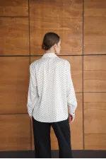 Chemise satinée à pois - Crème | F2076 - Topshow