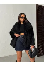 Women's Faux Fur Wholesale Coats – Fluffy, Soft Textured, Stylish Winter Outerwear - BLACK