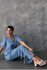 Topshow Mavi Pitikare Toptan Pantolon