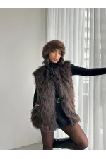 Faux Fur Women's Wholesale Vest – Soft Texture – BLACK