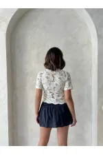 Dantel Gömlek - Açık Taş | Topshow