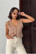 Topshow Vizon Süet Toptan Yelek