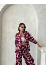 Chemise brodée - Rouge bordeaux | Topshow | F1951