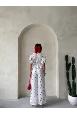 Nakışlı Vual Bluz - Kırmızı | Topshow