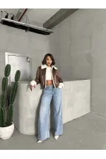 Süet Peluş Toptan Mont - Taba Krem | TOPSHOW | F1856