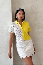 Denim Lace Wholesale Shirt - Raw Yellow | Topshow