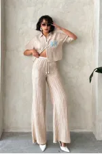 Wholesale Pleated Trousers - Stone | Topshow