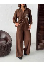 Topshow - Toptan Fitilli Kadife Pantolon - Kahve