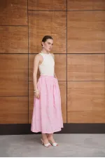 Embroidered Long Skirt - Pink | F2080 - Topshow