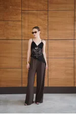 Askılı Brode Buluz - Siyah | D2965 - Topshow