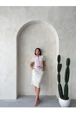 Denim Detailed Lace Shirt - Raw Pink | Topshow