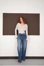 Blouse en dentelle à col V en gros - Blanche | F2093 - Topshow