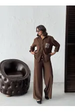 Topshow - Toptan Fitilli Kadife Pantolon - Kahve