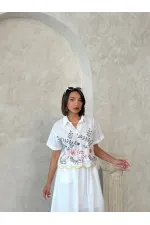 Nakışlı Toptan Gömlek - Sarı Dsn2 | Topshow