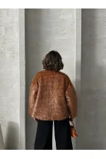 Gilet à franges pailletées en gros - Marron | TOPSHOW | F1837