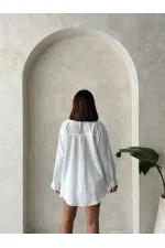 Çizgili Keten Gömlek - Açık Mavi | Topshow | F1917