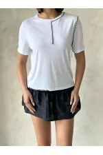 Topshow Beyaz Çoban Dikişli Toptan Tişört