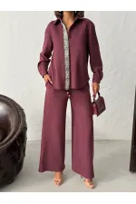 Pantalon Topshow en daim scuba à rayures - Noir | F1972