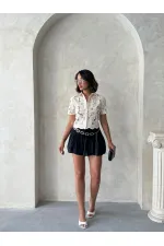 Dantel Gömlek - Açık Taş | Topshow