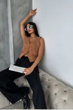 Gilet en daim en gros - Beige | TOPSHOW | f1528