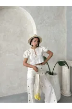 Wholesale Blouse with Front Embroidered - Stone | Topshow