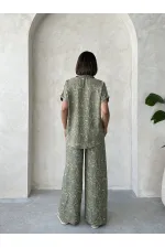 Nakışlı Toptan Gömlek - Açık Haki | Topshow