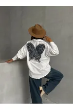 Chemise Topshow blanche avec application au dos (vente en gros) | F1790