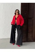 Topshow Scuba Suede Jacket - Red | F2017