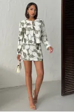 Topshow - Toptan Nakışlı Vual Etek - Haki