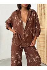 Chemise brodée - Marron Dsn2 | Topshow | F1899