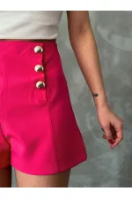 Short Topshow fuchsia à boutons en gros