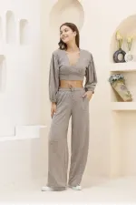 Blouse courte en gros - Beige | TOPSHOW | f1485