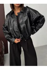 F 2035 SUNİ DERİ MONT - SİYAH