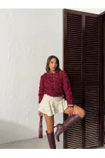 Topshow - Manteau zippé Rose Süzüneli en gros - Rouge bordeaux