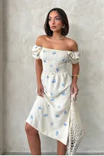 Topshow Mavi Gipeli Toptan Elbise