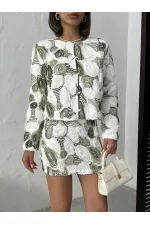 Topshow - Toptan Nakışlı Vual Etek - Haki