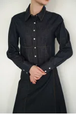 Wholesale Denim Shirts - Navy Blue | F2086 - Topshow