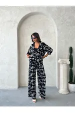 Pantalon brodé Süzüne - Noir | Topshow | F1927