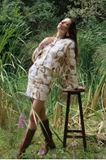 Topshow Wholesale Flounce Patterned Mini Skirt – Stylish and Modern Design – Brown | F1963