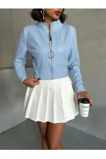 Veste en cuir en gros - Bleue | TOPSHOW | F0443