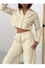 Süzüne Nakışlı Gömlek - Taş | Topshow | F1926