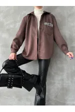 Chemise en daim marron (vente en gros) | TOPSHOW | F1517