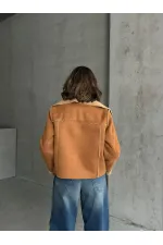 Süet Peluş Toptan Mont - Taba Taba | TOPSHOW | F1856