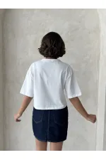 T-shirt bleu avec poche, en gros | Topshow